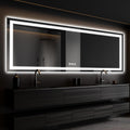 ISKM 72'' x 32'' LED Mirror for Bathroom Lighted Vanity Mirror for Wall Front Lights + Backlit LED Bathroom Mirror Anti-Fog Tempered Glass ETL Listed