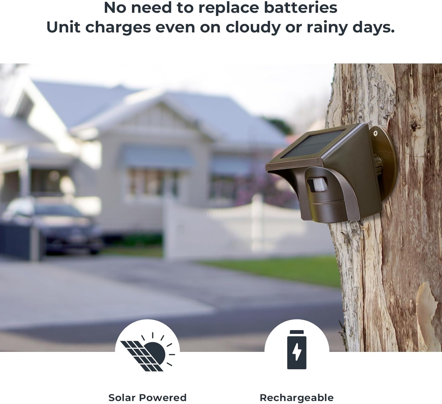 eMACROS Long Range Solar Wireless Driveway Alarm Outdoor Weather Resistant Motion Sensor & Detector-Security Alert System-Monitor & Protect Outside Property (only Receiver), Plug in to Use