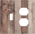 Wallplates Retro Wood Brown Farmhouse Barn Wooden 1 Toggle 1 Duplex Switch Plate Electrical GFCI Faceplate Decorative Light Switch Covers for Farmhouse Cabin Decor