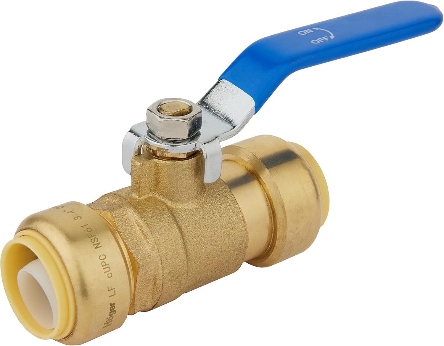 (Pack of 2) EFIELD 1-Inch Push-Fit Full Port Ball Valve with a Disconnect Clip Tool, Blue Level, UPC Certified, LF Brass,(PF-VALVE080-2PCS)
