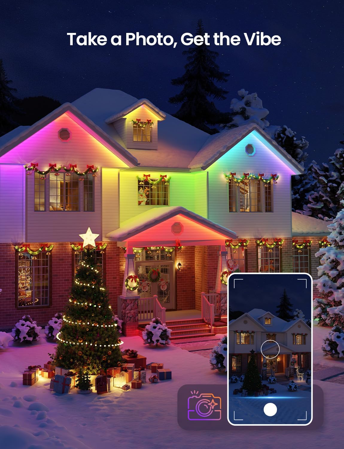 Lepro SW1 AI Smart Outdoor LED Strip Lights - 32.8ft IP65 Waterproof RGBCW Light Strips, 2700K-5700K Tunable Warm White, APP Control(No Remote), 2.4G Wi-Fi Lights for Holiday Decor, House, Porch, Eave