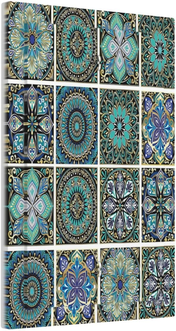 Light Switch Cover Plate Mandala Decorative Rustic Vintage Turquoise Pattern 1 Gang No Device Blank Electrical Wall Plates Faceplate Decorative Switch Plate for Bedroom Bathroom Decor