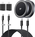 for 15W Magsafe Wireless Charger, Qi2 Magnetic Wireless Phone Charger with 6.6ft Cable Fast Charging Pad for iPhone 17 Air 16 15 14 13 12 Pro Max Airpods(20W Adapter Included), 2 Pack (Black)