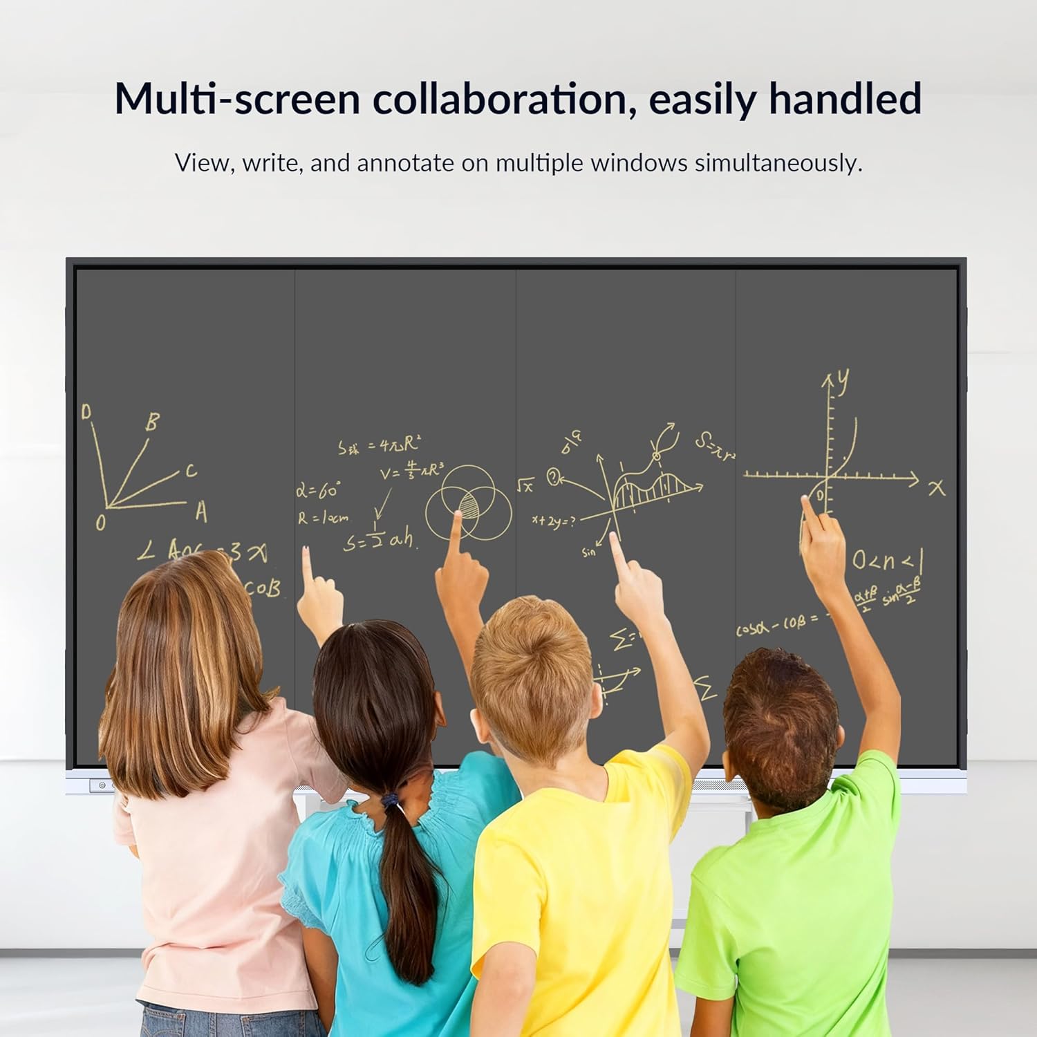 55 Inch Interactive Whiteboard with Mobile Cart, Smart Board for Classroom, Digital Whiteboard with Google EDLA-Certified(Wall Mount Included)