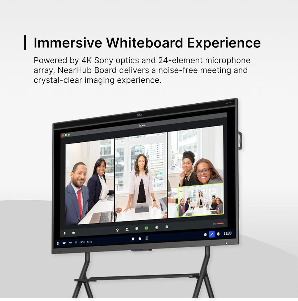 NearHub Interactive Smart Board, 65 Inch, 4K UHD Touch Screen, Built in 4K Camera & 24-mic Array, All-in-One Whiteboard for Classroom and Business with Android OS and Open App Ecosystem (Board+Stand)