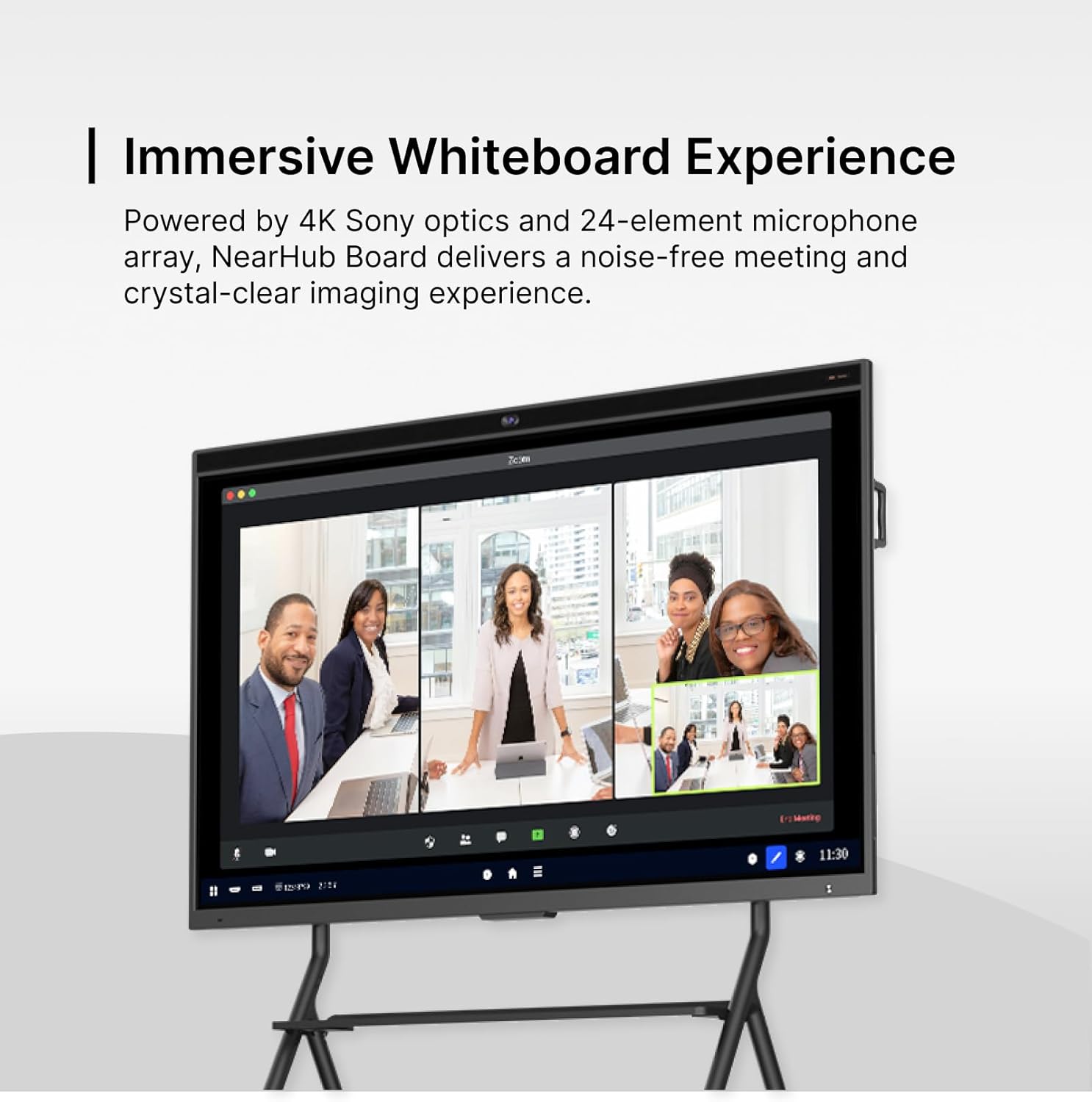 NearHub Interactive Smart Board, 65 Inch, 4K UHD Touch Screen, Built in 4K Camera & 24-mic Array, All-in-One Whiteboard for Classroom and Business with Android OS and Open App Ecosystem (Board+Stand)