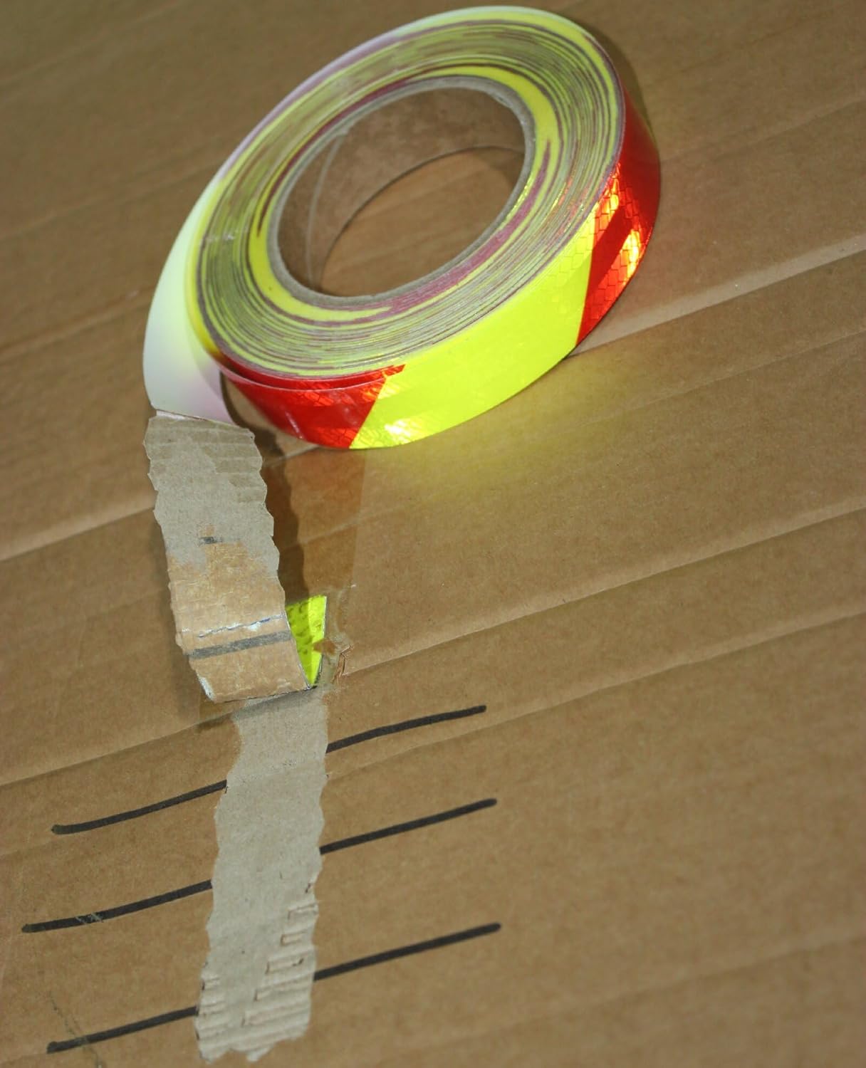 Non Fading Reflective Tape Outdoor Waterproof 1 inch Wide, High Visibility Warning Industrial Marking Tape, Safety Stickers (68 feet)