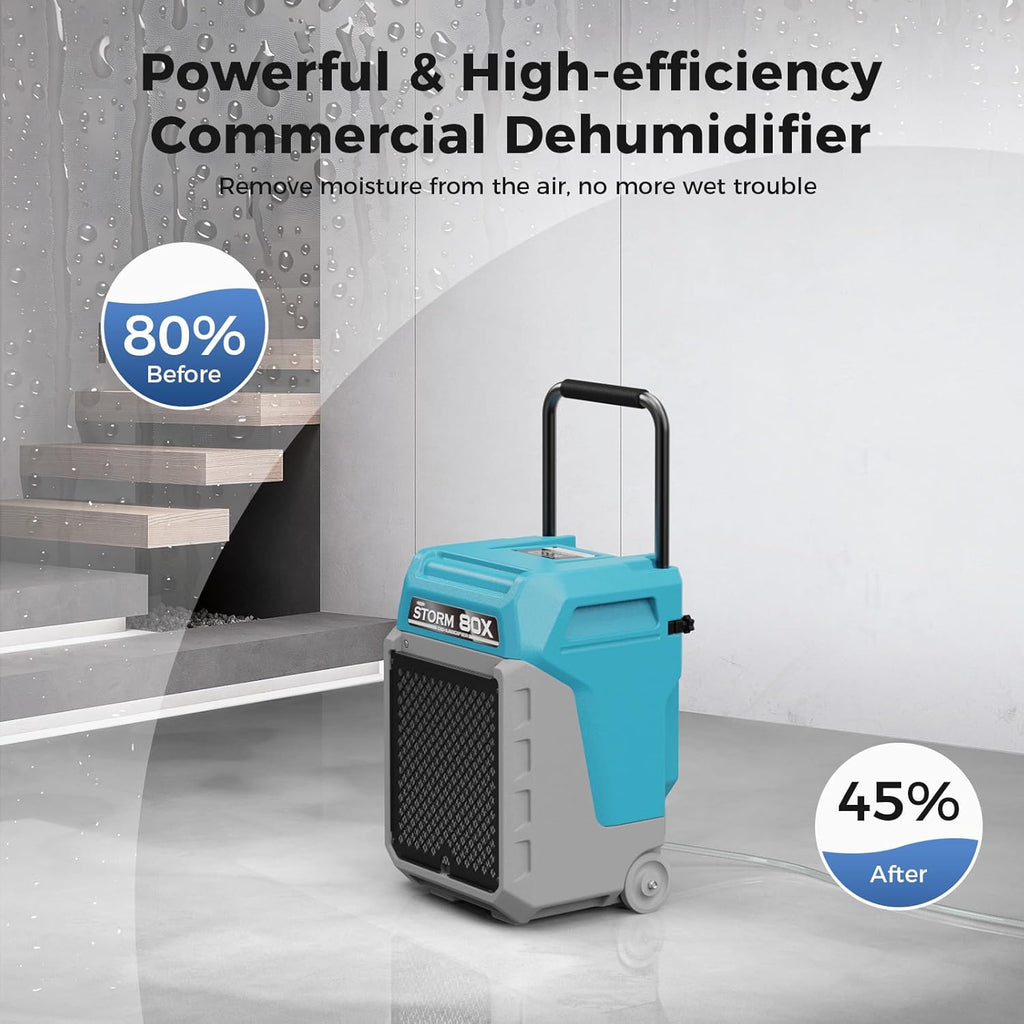 ALORAIR LGR Commercial Dehumidifier with Pump & Drain Hose, Portable Industrial Dehumidifiers with Wheels for Water Damage Restore, Basement, Garage, 5 Years Warranty