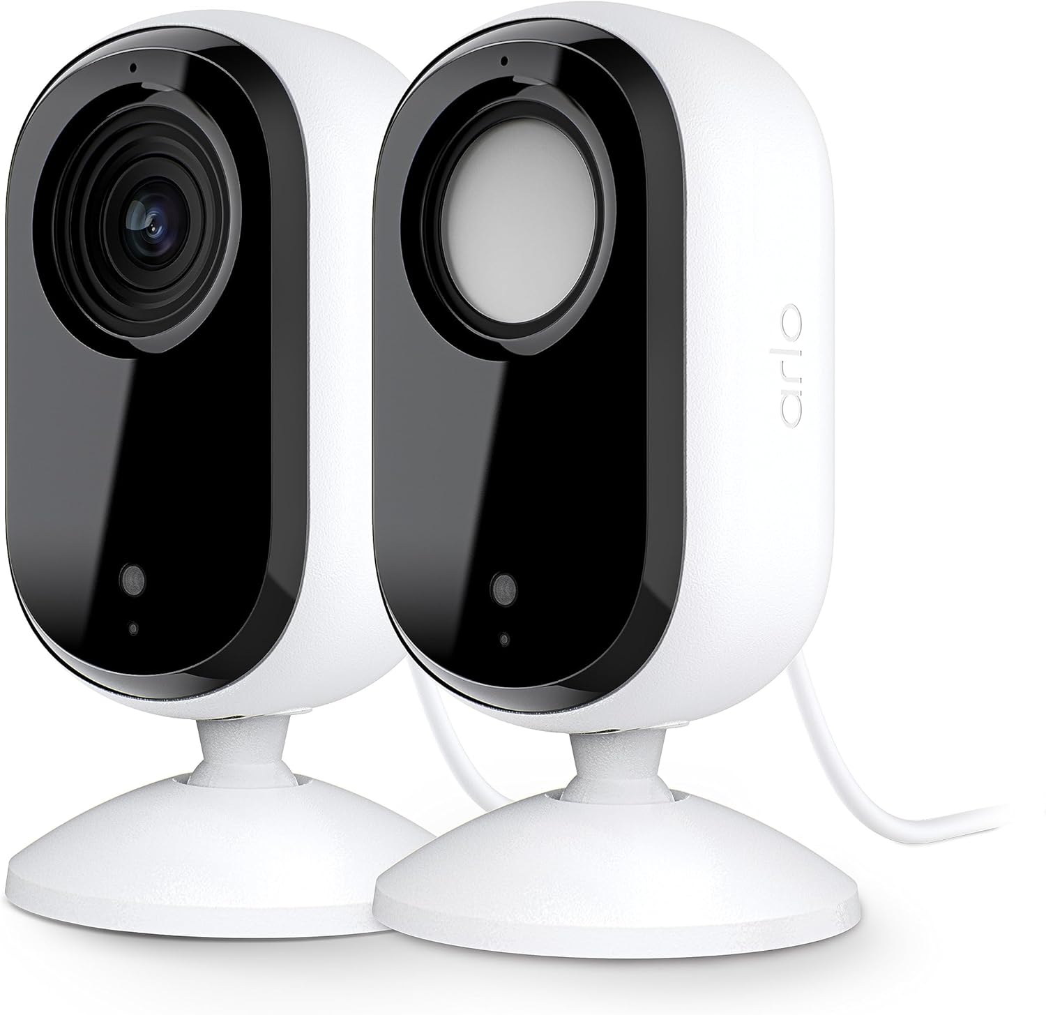 Arlo Essential Security Camera 2K | Indoor Only| 2nd Gen | Baby Monitor & Pet Camera | Wireless with Spotlight, 2-Way Audio, Color Night Vision, Live Stream, Motion Activation, White, 2 Cameras