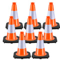 12" inch Traffic Cones Soccer Training Cones Sport Cones Road Parking Cone with 4" Highly Reflective Collar(8 Pack)