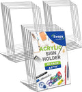 Acrylic Sign Stand Holders - 8.5 x 11 Inches Clear Plastic Table Paper Display Stand, Suit for Displaying Posters, Picture, Flyers, Menu - 18 Pack