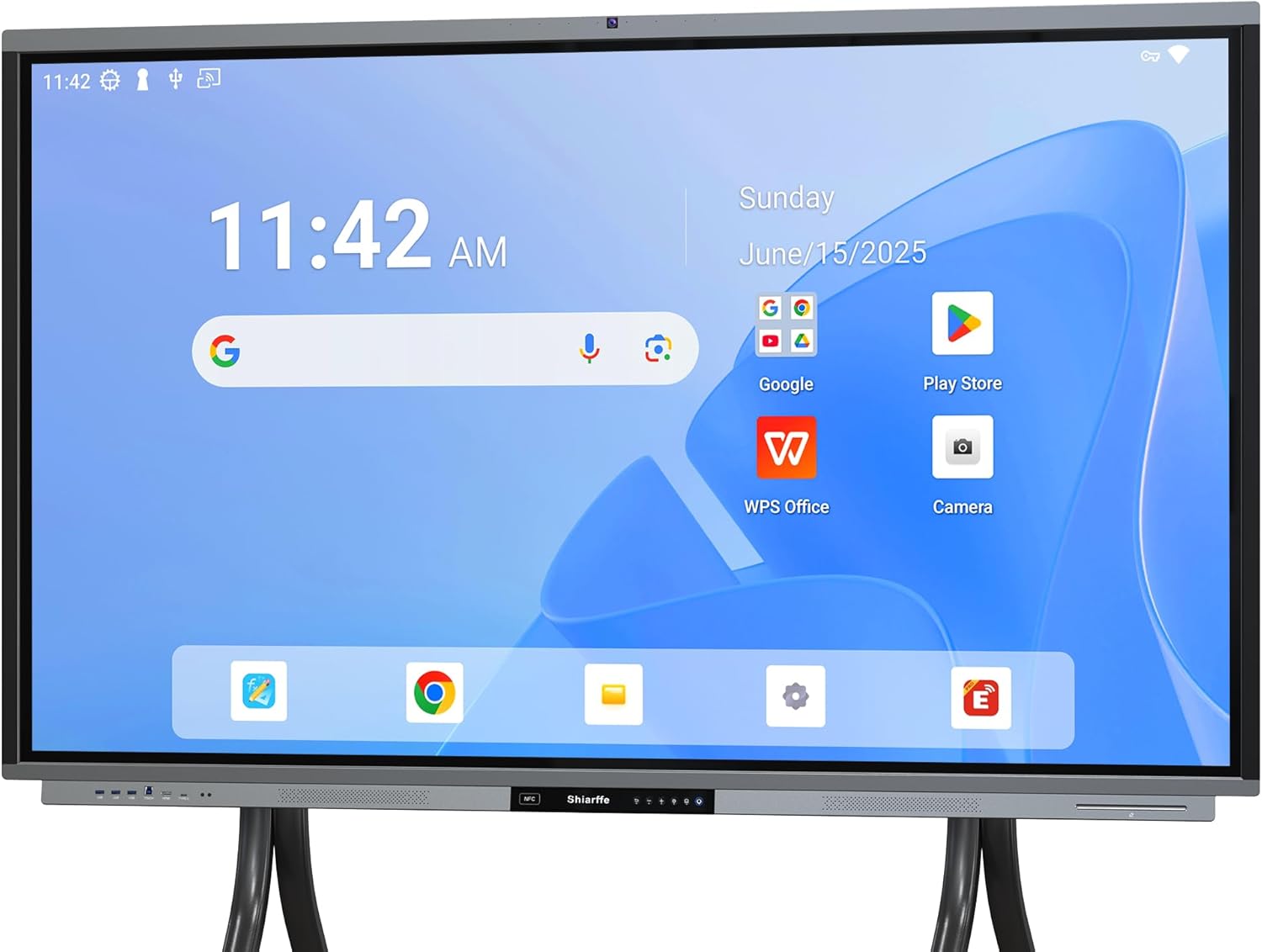 Shiarffe R9 Smart Board 4K Interactive Whiteboard EDLA-Certified All-in-One Touchscreen Digital Display Built-in 50MP AI Camera Mics and 60W Speaker for Classrom Hybrid Work