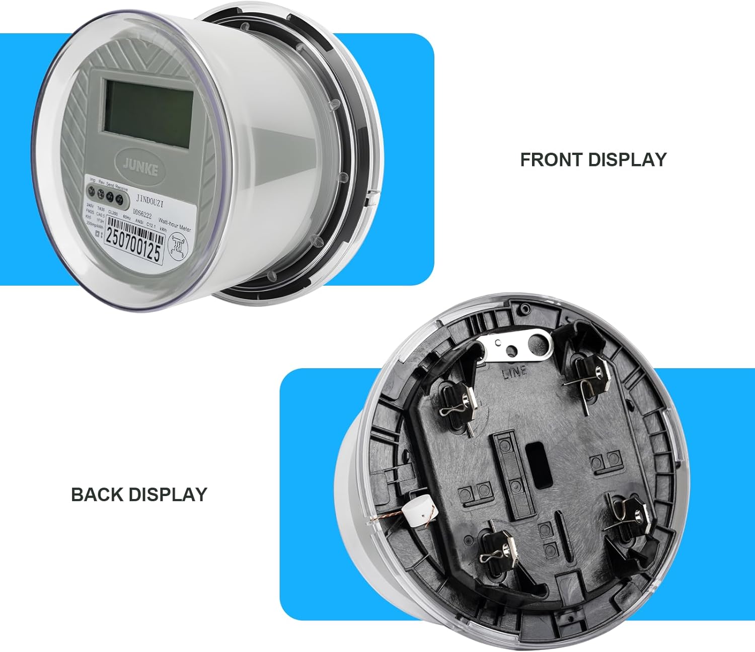 RV Digital Electric Meter,240V 2 Wire KWH Meter,Watt Meter, Used for RV and Home Meter