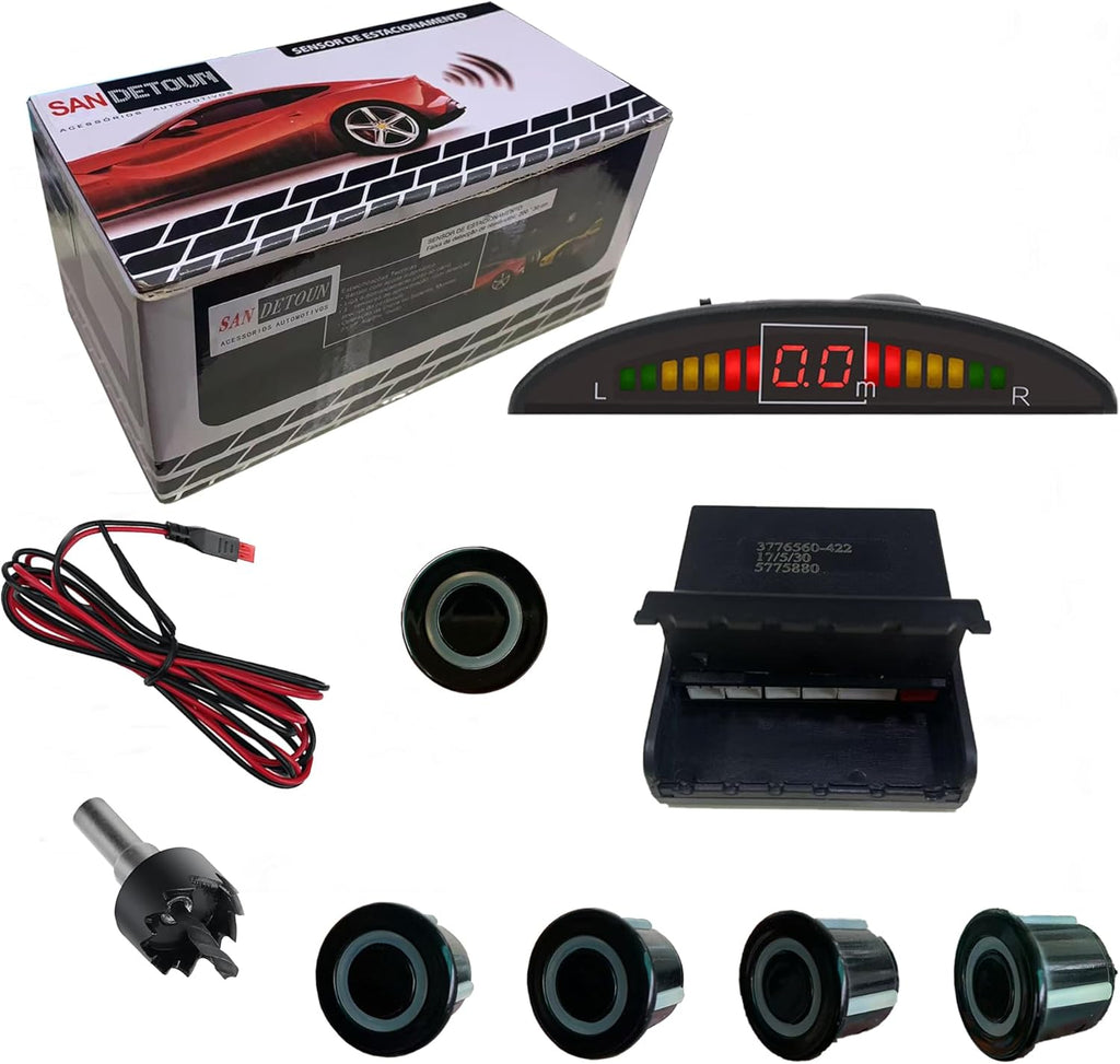 LCD Parking Sensor Kit - Displays Data on Original Screen, Easy Rear Installation, Compatible with CVBS Cameras (Not for AHD), 18 Probe Colors to Match Any Vehicle