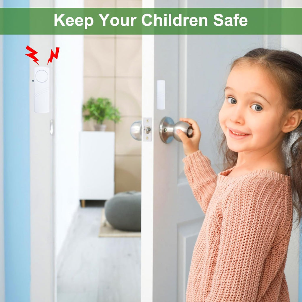 Door Window Alarm, 90dB Door Alarms Sensor for Kids Safety, Home Security, Door Window Burglar Alarm, Window Pool Alarms for Home, Apartments, Offices, Hotel Rooms (6pack)