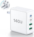 140W USB C Mac Book Pro Charger, 4-Port Type C 20W Fast Charger Block for USB C Port MacBook Pro & MacBook Air, ipad Pro,Wall Charging Block Cube for iPhone 17/16/15/14/13 Pro Max, iPad,Samsung Galaxy