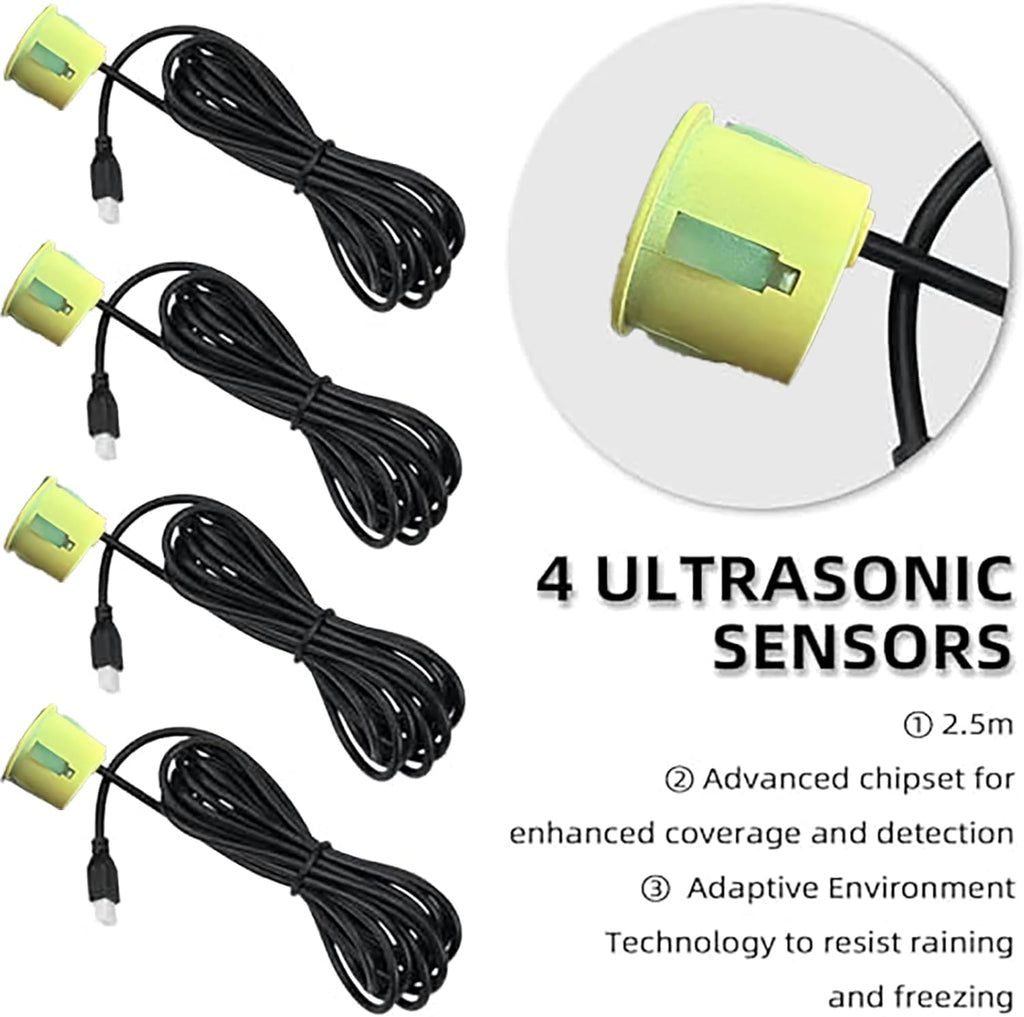 Parking Sensor Kit Backup Sensor Kit Reverse Sensor for Car 18 Color Options for Probes Adjustable Alarm Volume Professional Sensore de Reversa para Carro Safe Driving Assistant （Light Yellow）