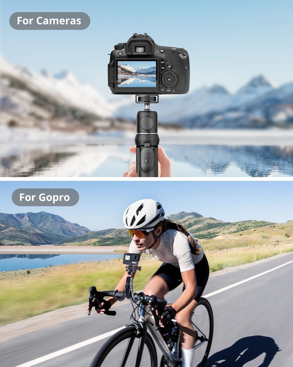 UBeesize Camera Tripod with Remote, Flexible Tripod Stand with Phone Holder and Action Camera Mount Adapter for iPhone Samsung Cellphones, Canon Nikon Sony Cameras