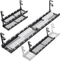 31Inch Extendable Under Desk Cable Management Tray Multi-Model Metal Cable Management Tray Under Desk Cord Management with Clamp Power Strip Cord Holder for Wire Cable Management