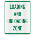 Loading and Unloading Zone Sign, 24x30 Inches, 3M EGP Reflective .080 Aluminum, Fade Resistant, Made in USA