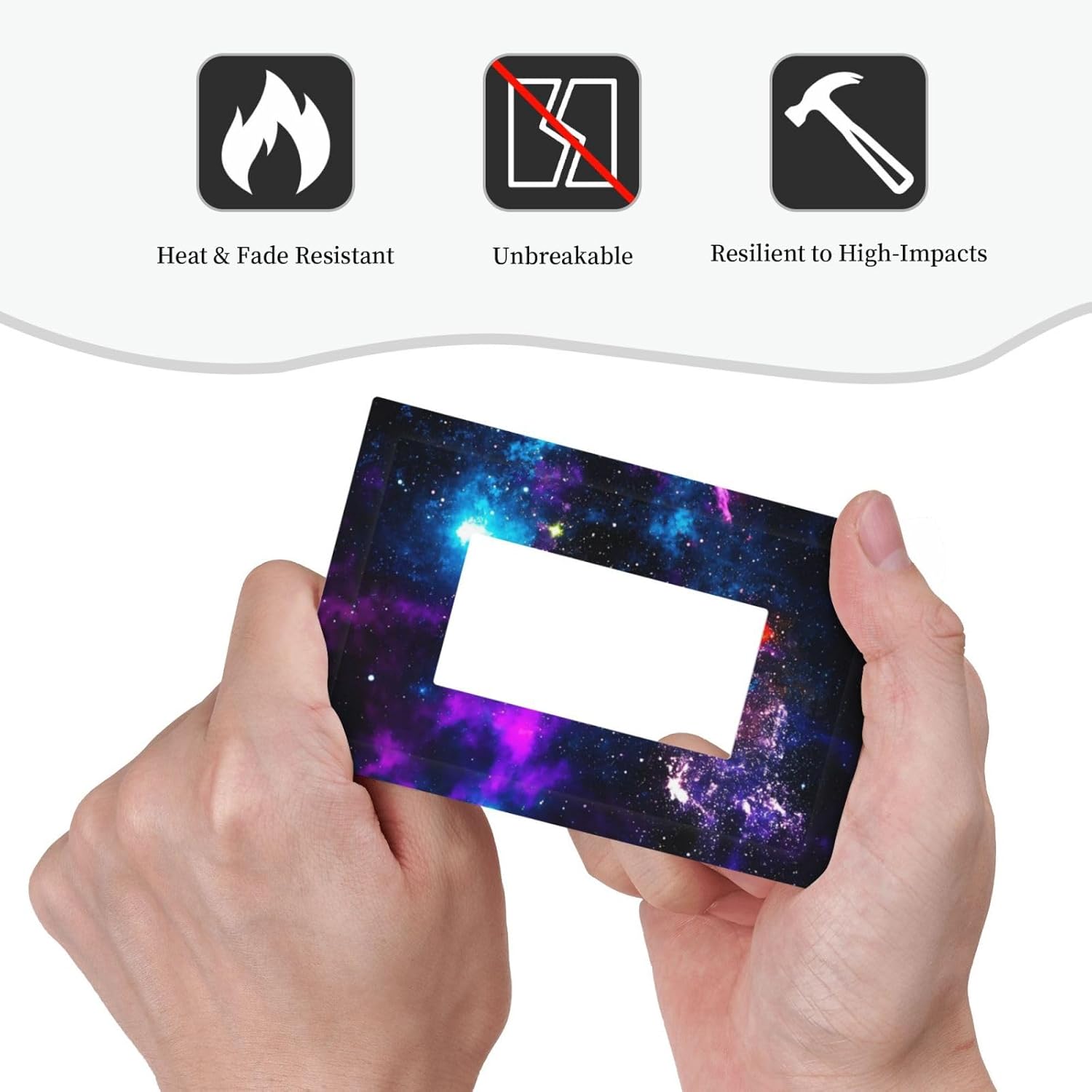 Outer Space Colorful Starry Sky Galaxy Planet Decorative Outlet Covers 1 Gang Single Rocker Light Switch Cover Plate Wall Plates GFCI Faceplate for Bed Room Living Room Decor