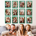 Renditions Gallery Set of 12, 11X14 Custom Photo Prints with Real Wood Picture Frames. Create Personalized Photos with Peel & Stick Photo Frames. Green Frame