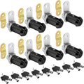Cam Locks RV Storage Lock Keyed Alike, Black Finish Cabinet Lock with keys1-1/8 Cylinder RV Compartment, Camper, Trailer, Vending Machine Replacement Set with 16 Keys(8, Black 1-1/8 Inch)