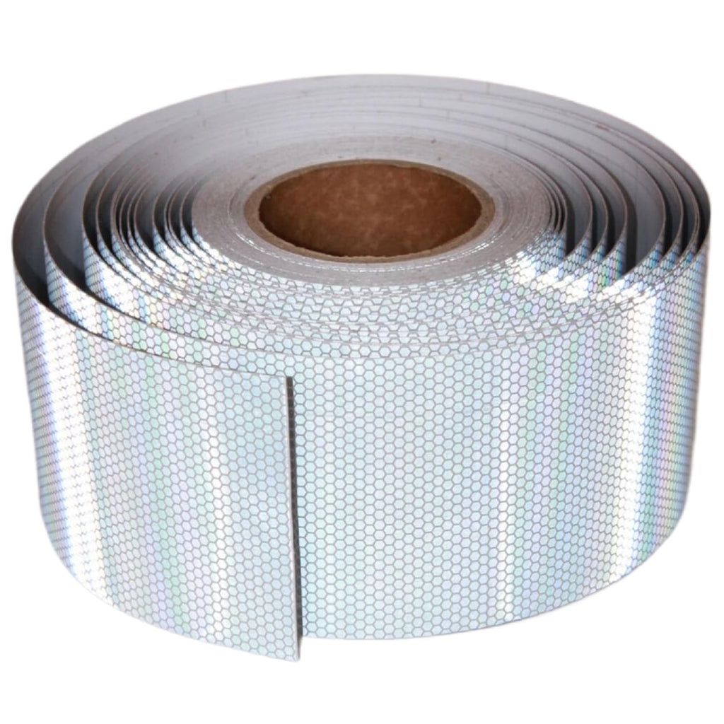 Non Fading Silver Reflective Tape 4 inch Wide, Outdoor Waterproof Safety Adhesive Stickers, High Visibility Industrial Marking Tape (168 feet)