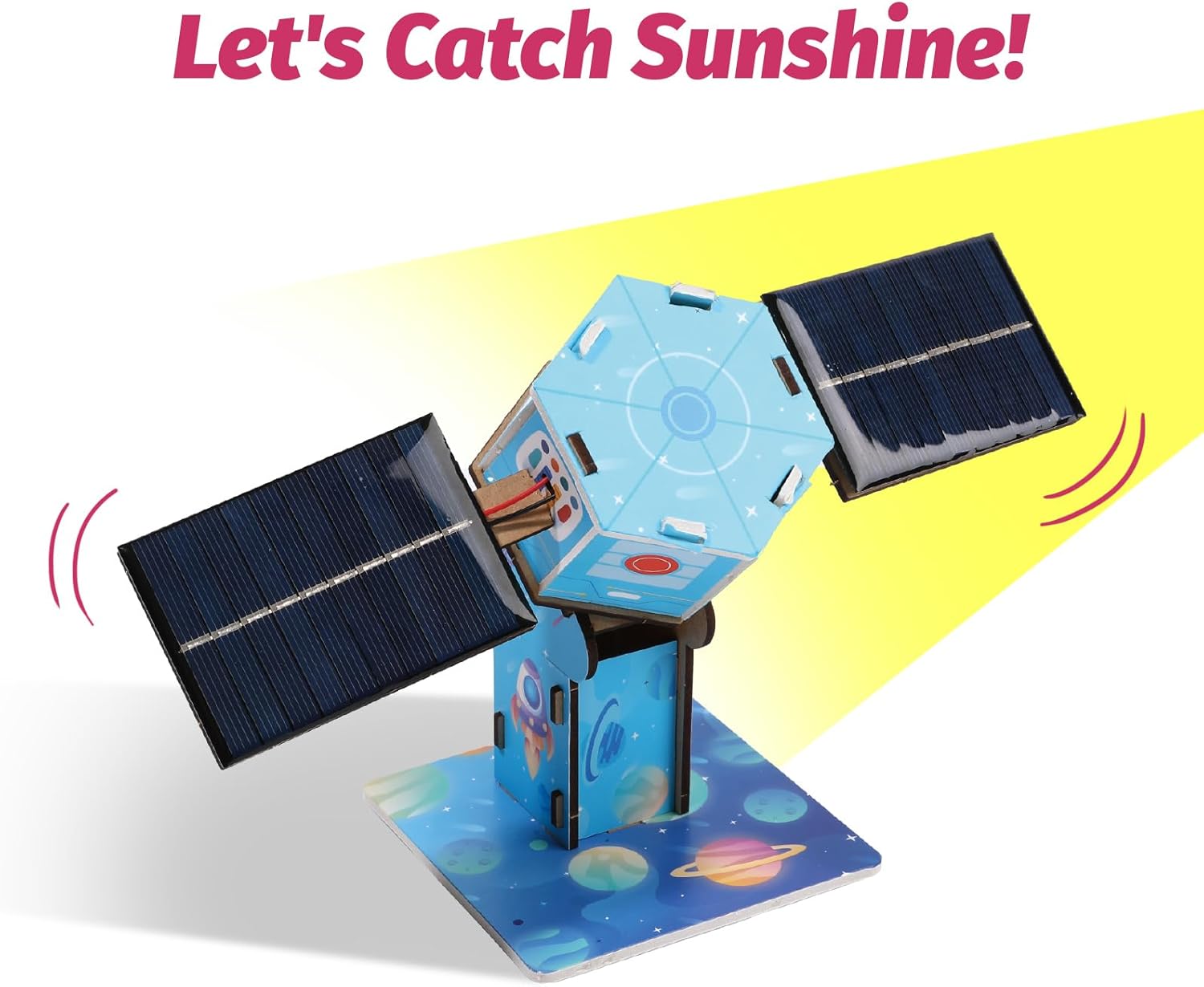 Playnovate Solar Satellite STEM Kit | DIY Space Toy for Kids | Build a Working Model with Motor | Includes QR Astronomy Tutorials | Birthday Gifts for Boys & Girls Age 8,9,10,11,12,13,14 Years