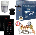 SteamSpa Executive 6 KW QuickStart ACU-Steam Bath Generator Package with Built-in Auto Drain and Install Kit in Matte Black | Steam Generator Kit with Dual Control Panel Steamhead 240V | EXT600MB-A