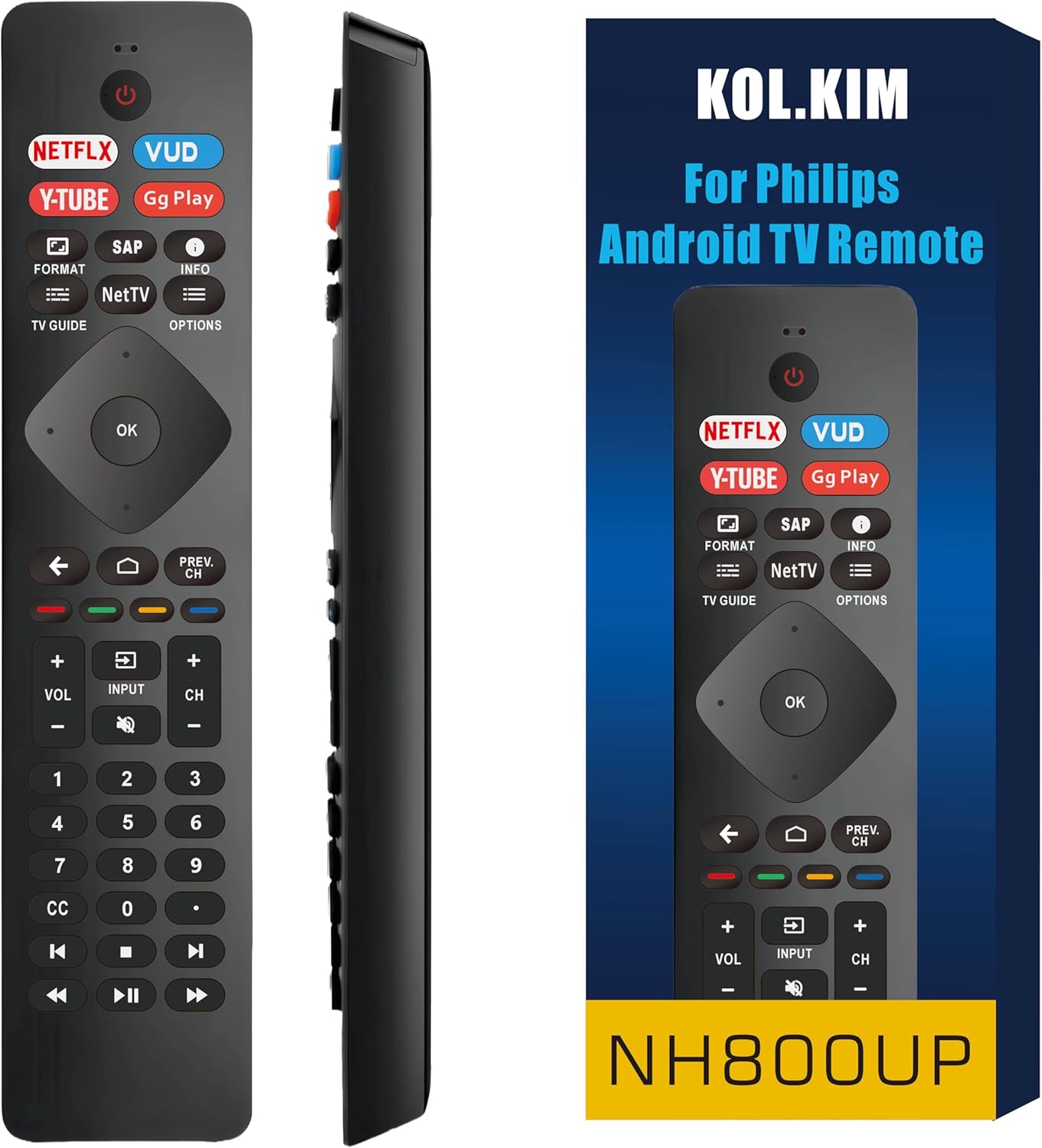 Universal TV Remote Replacement for Philips SmartTV Remote Replacement for Phillips TV Remote Control Replacement for Phillips 4K UHD Android Smart TVs Remote (NH800UP)