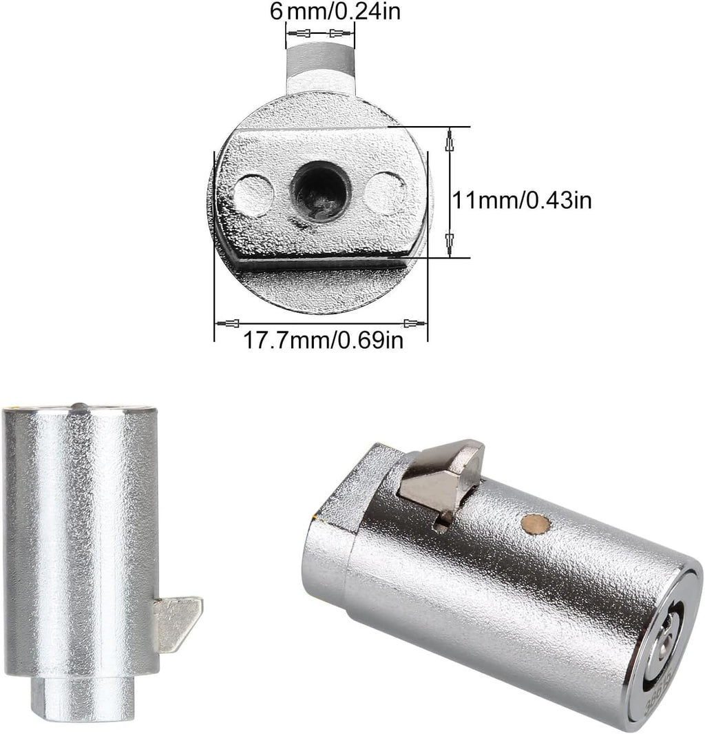 Tubular Key Lock for Vending Machines - Vending Machine Locks Keyed Alike, 3Pcs Keys, Zinc Alloy, Chrome (2 Pack)