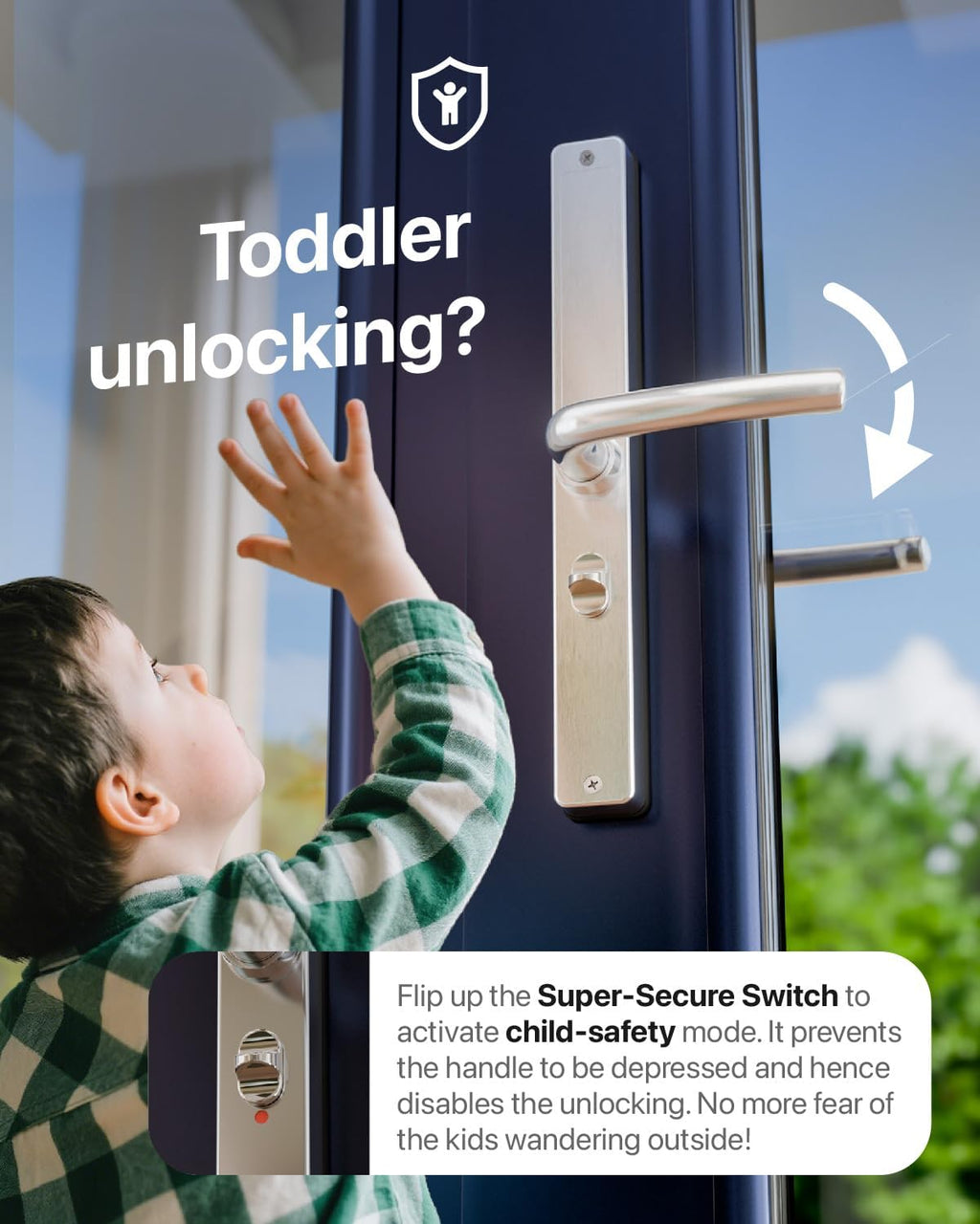 Smart Lock Fingerprint Door Lock Smart Deadbolt, Smart Lock for Front Door Children Proof Suitable for Metal Doors, Suitable of 40-90mm (Not Suitable Point Mortise Lock)(OSP Frosted Silver)