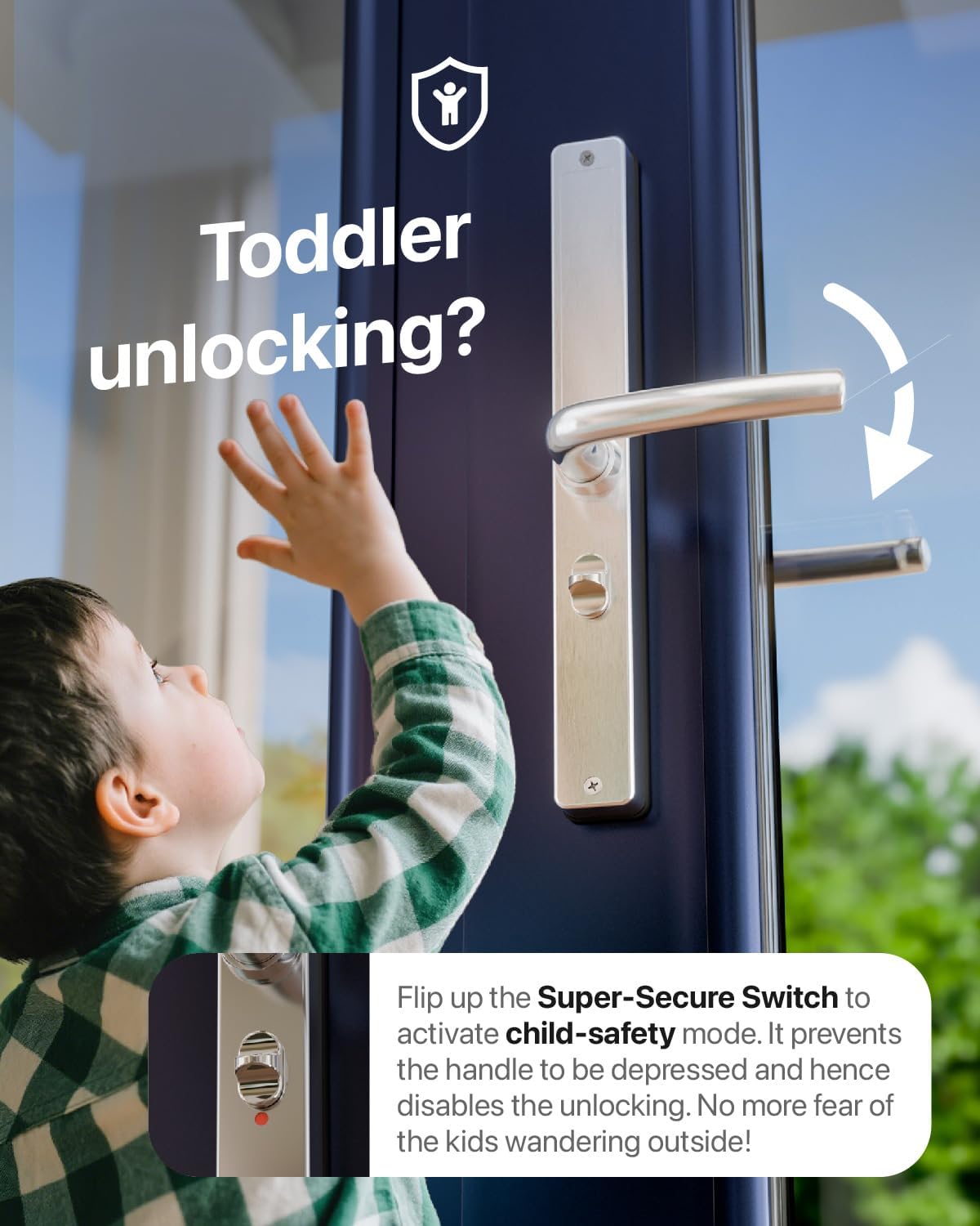 Smart Lock Fingerprint Door Lock Smart Deadbolt, Smart Lock for Front Door Children Proof Suitable for Metal Doors, Suitable of 40-90mm (Not Suitable Point Mortise Lock)(OSP Frosted Silver)