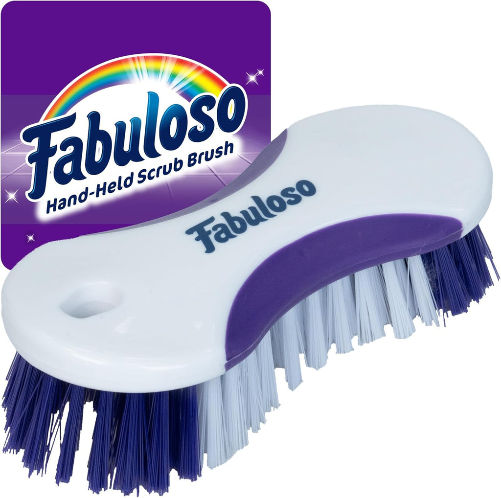 Fabuloso Hand-Held Scrub Brush – Easy Grip Scrubbing Brush for Showers, Floors, and More