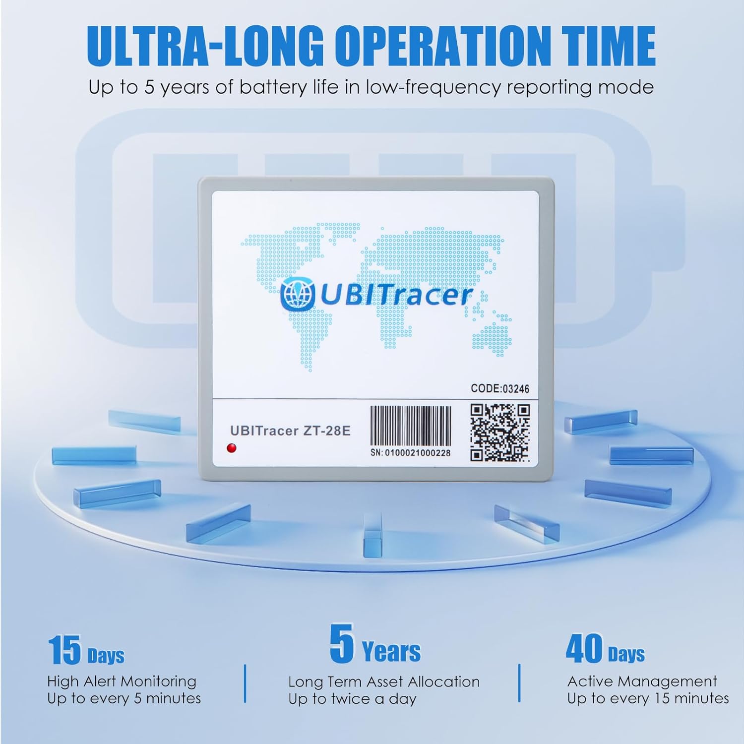 UBITracer Multi-Sensor GPS (Business Edition): Location + Temperature. Up to 5-Year Battery Life. Vehicle Tracker. Monitor Trailer, Equipment, Cold Chain, Pallet. Subscription Required.