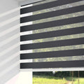 ShadesU Cordless Zebra Blinds – Light Filtering Dual-Layer Window Shades for Privacy (Black Color) (Maximum Height 72") (Width 26.5")
