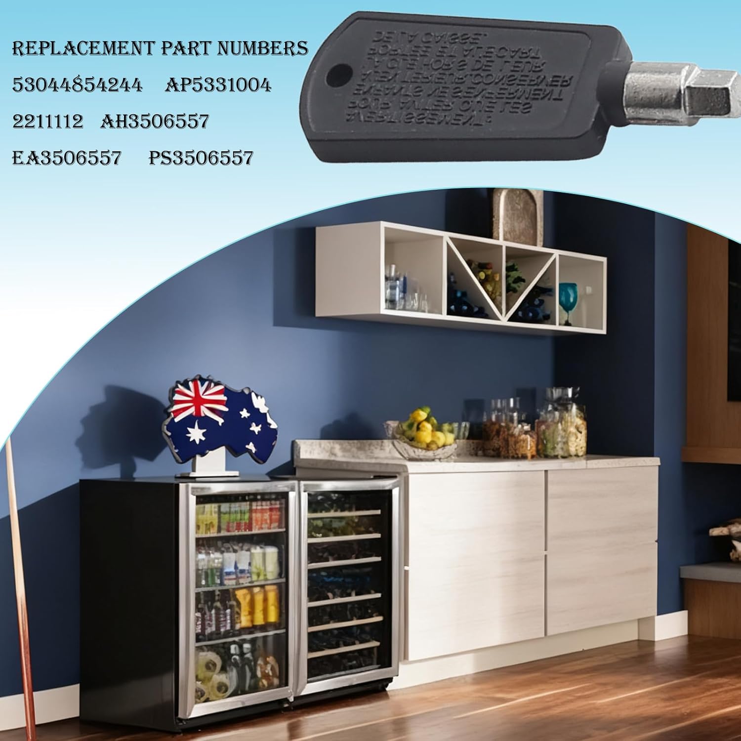 5304485424 Freezer Door Lock Key | Direct Replacement for Frigidaire FFBC4622QS/FFBC4622QS1 Wine Cellars | Fits AP5331004, 2211112, AH3506557, PS3506557