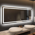 Amorho LED Bathroom Mirror, 60" X28" Front-lit + Backlight Mirror for Wall, Dimmable Vanity Mirrors, Anti-Fog, Memory, 3 Colors Lighting, Shatterproof, ETL Listed
