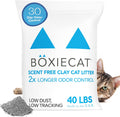 Boxie Unscented 30 Day Odor Control Clumping Clay Cat & Kitty Litter 40 lb, 99.9% Dust-Free, Hard Flat Top Clumps, No Fragrances No Fillers, Long-Lasting, Easy to Scoop