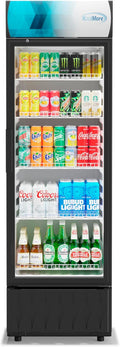 KoolMore 22 in. 9 cu. ft. Commercial One Glass Door Beverage Display Merchandiser Refrigerator Cooler, ETL Listed in Black