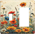 Outlet Covers Colorful Flowers Wildflowers Plants Orange Yellow Blue 1 Toggle 1 Rocker Combo Light Switch Cover Plate Decorative Switch Plate Covers Electrical Wall Plate for Home Farmhouse Decor