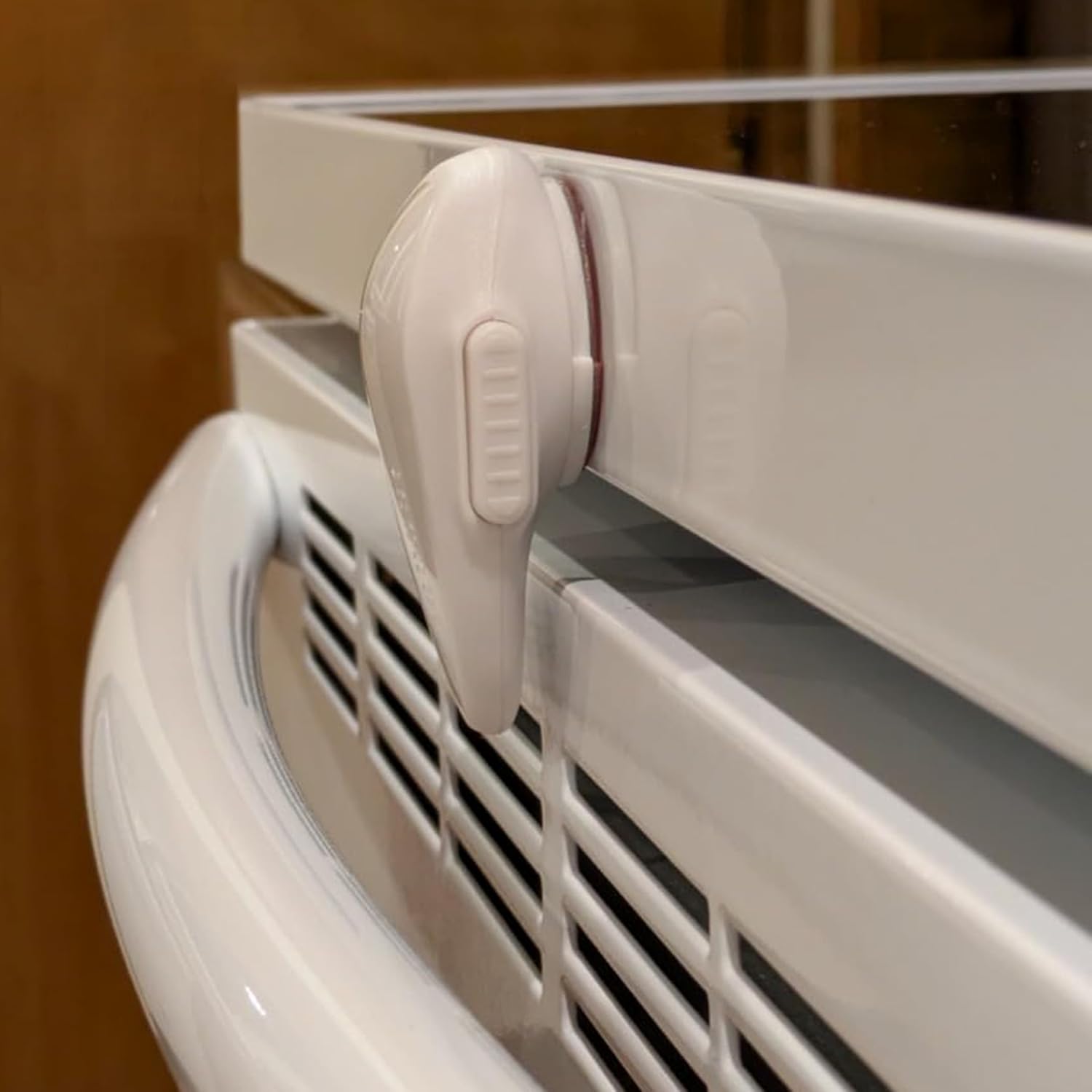 Oven Lock Child Safety (2 Pack), Cabinet Locks Baby Proofing, Baby and Child Proof Locks for Drawer Oven Stove Door, Upgrade Heat-Resistant Material, Easy to Install, No Toolf Need - White