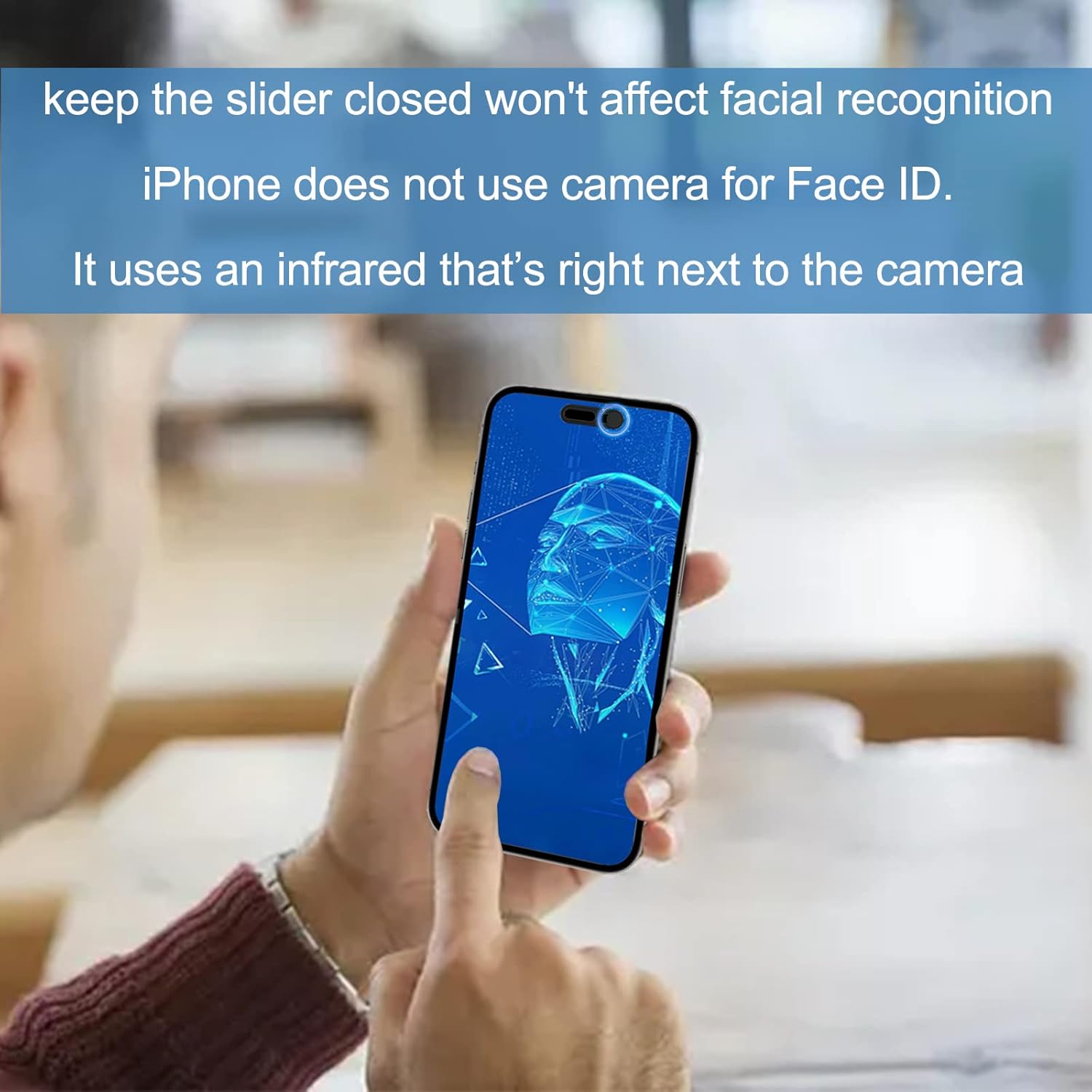Privacy Lens Cover Compatible for iPhone 17 with Front Camera Cover,Protect Privacy and Security But Not Affect Facial Recognition（2Pack） Black