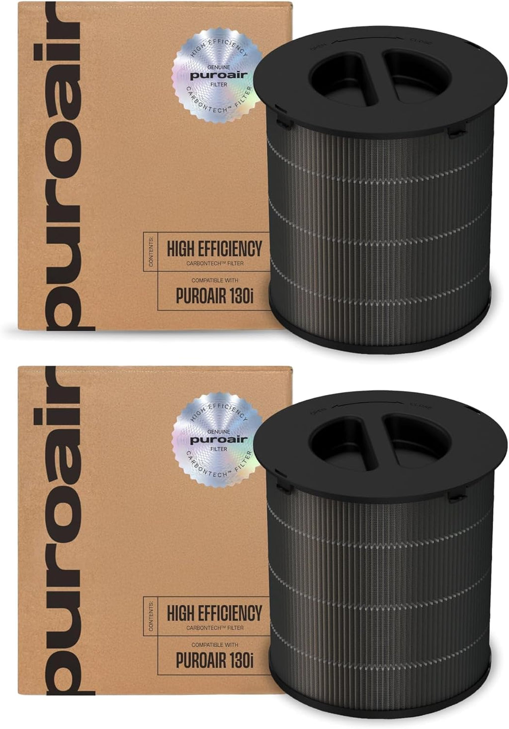 PuroAir 130i Replacement Filter - Filters up to 99.9% of Smoke, Pollen, Dust and Common Household Pollutants - Air Filter Replacement for PuroAir 130i Air Purifier (2 Pack)