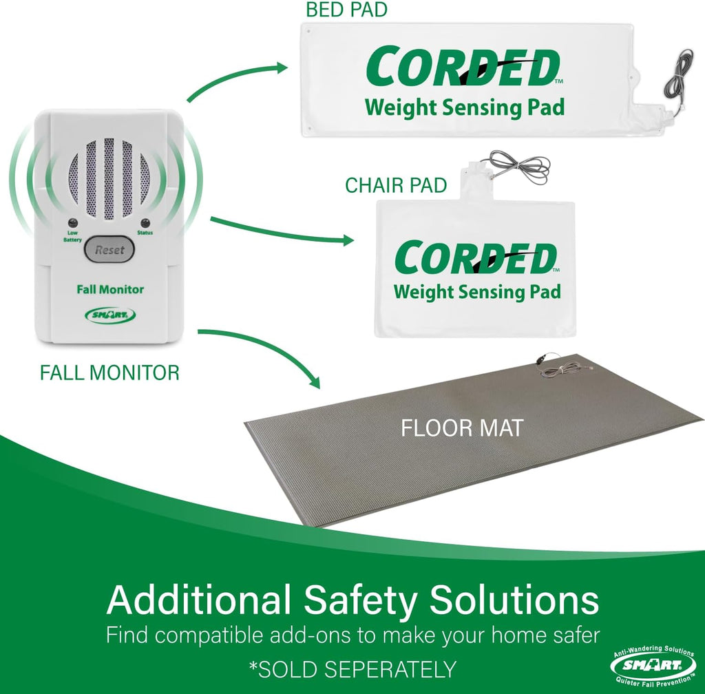 Smart Caregiver Chair Exit Alarm System for Fall and Wandering Prevention – Know When They get up - Weight Sensing Chair Pad for Automatic Motion Detection for Elderly