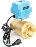U.S. Solid 2" Motorized Ball Valve with US Plug 110VAC Brass Electrical Ball Valve, IP67, Manual Override, Direction Display Auto Return, Normally Closed, IP67