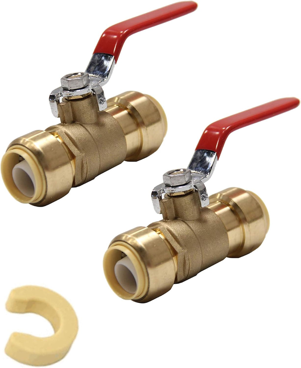 (Pack of 2) EFIELD 1 Inch Push-Fit Full Port Ball Valve with a Disconnect Clip Tool, UPC Certified,(PF-VALVE019-2PCS)