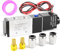 TAILONZ PNEUMATIC 3/8"NPT 110V Solenoid Valve 4V310-10 12V/24V/110V/220V Single Coil Pilot-Operated Electric 2 Position 5 Way Connection Type（Outlet wire）