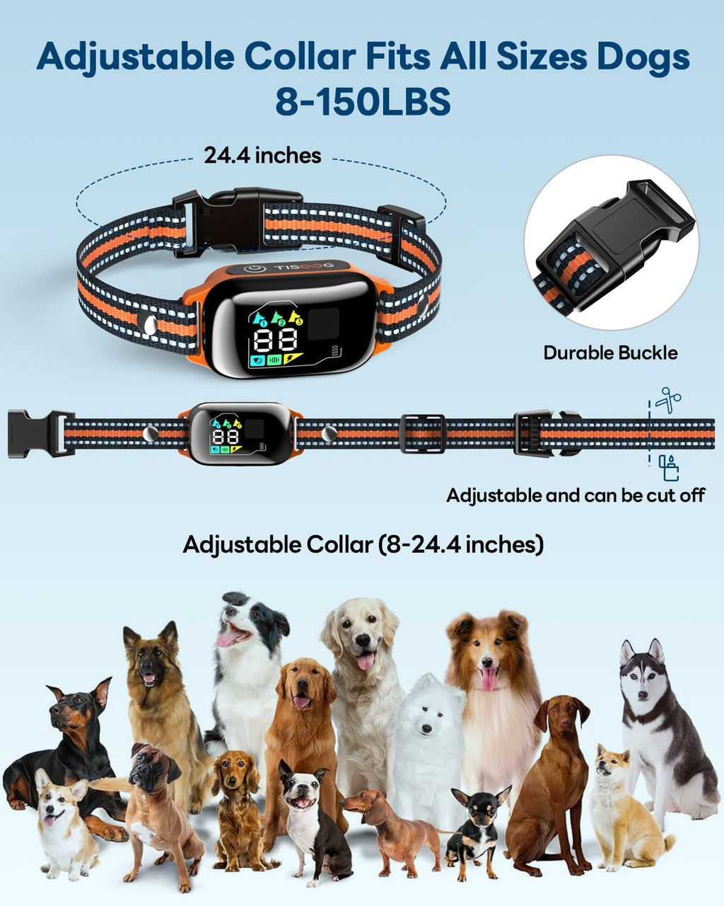 Dog Shock Collar - 3300FT Dog Training Collar with Remote, IPX7 Waterproof Electric Dog Collar with 4 Training Modes, Security Lock, Rechargeable E-Collar for Small Medium Large Dogs (Orange)